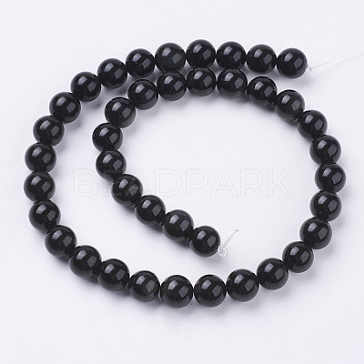 Natural Obsidian Beads Strands X-G-G099-10mm-24-1