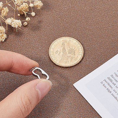Anti-Tarnish 2Pcs Rhodium Plated 925 Sterling Silver Rhinestone Peanut Twister Clasps STER-BBC0006-43-1