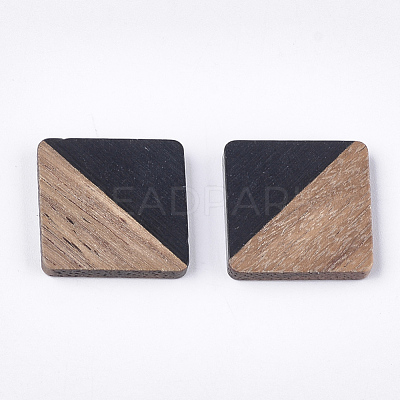 Resin & Walnut Wood Cabochons RESI-S358-90D-1