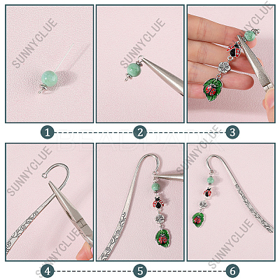 DIY Ladybug Theme Alloy Bookmarks Making Kits DIY-SC0028-17-1