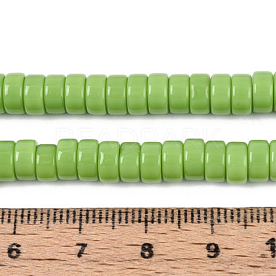 Opaque Solid Color Glass Beads Strands GLAA-N026-3x6mm-07-1