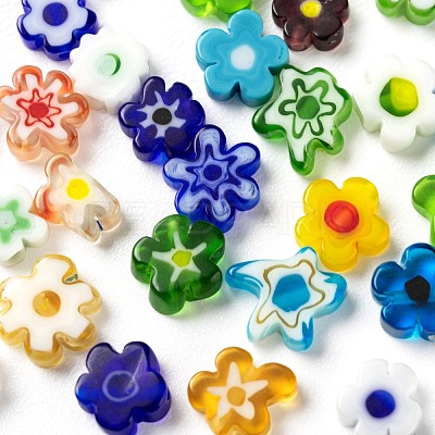 30Pcs Handmade Millefiori Glass Beads LAMP-FS0001-02C-1