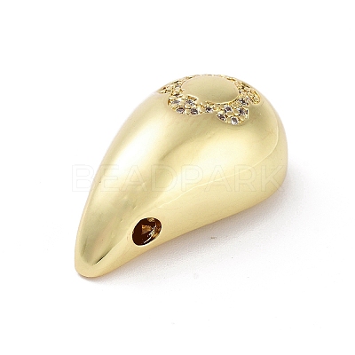 Rack Plating Brass Micro Pave Clear Cubic Zirconia Pendants KK-H474-18G-09-1