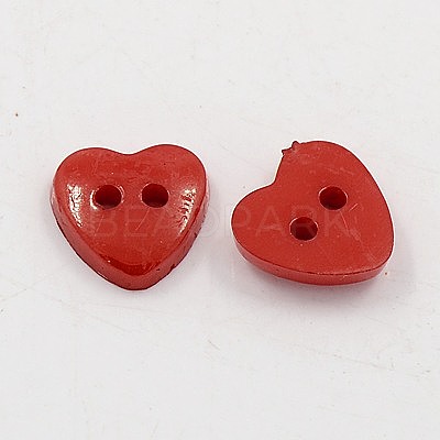 Acrylic Heart Buttons BUTT-E071-A-02-1