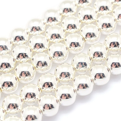 Electroplate Non-magnetic Synthetic Hematite Beads Strands G-L485-01G-S-1