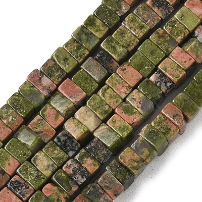 Natural Unakite Beads Strands G-A280-C10-01-1