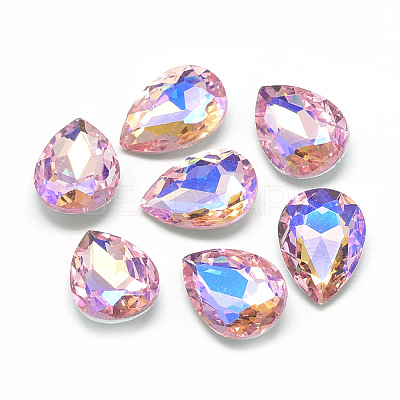 Pointed Back Glass Rhinestone Cabochons RGLA-T017-18x25mm-01-1