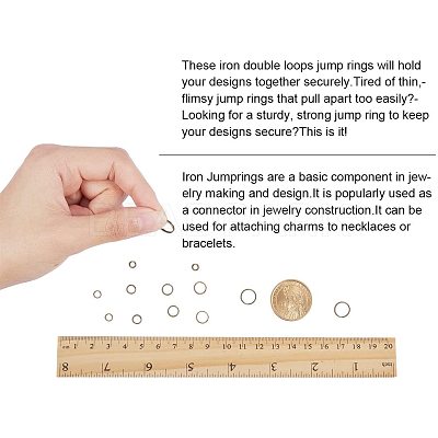 Brass Split Rings and Brass Ring Assistant Tool KK-PH0034-52AB-1