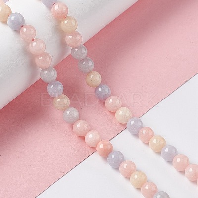 Natural White Jade Imitation Morganite Beads Strands G-I334-04A-1