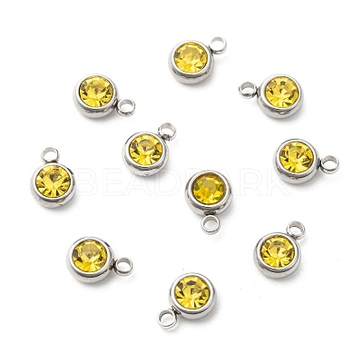 201 Stainless Steel Rhinestone Charms STAS-S068-11-1