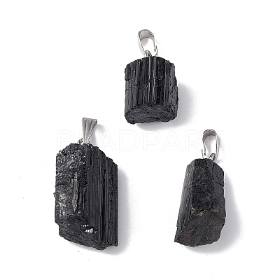 Natural Black Tourmaline Pendants G-F739-01P-1