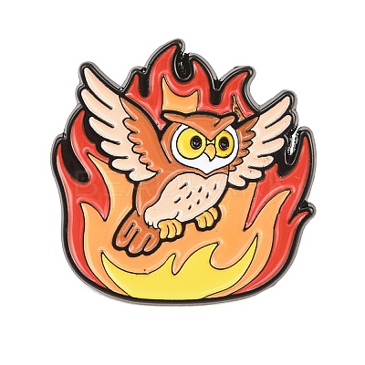 Flaming Animal Alloy Enamel Pins JEWB-G046-05E-1
