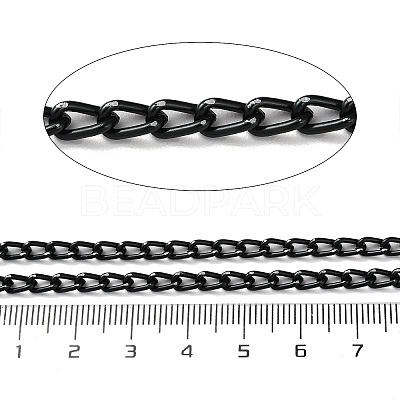 Oxidation Aluminum Faceted Curb Chains CHA-E003-12EB-1