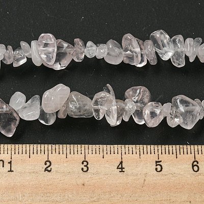 Natural Rose Quartz Chip Beads Strands F007-02-1