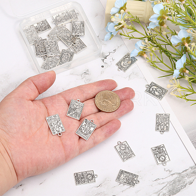 24Pcs 6 Style Rack Plating Alloy Pendants FIND-CA0006-68-1