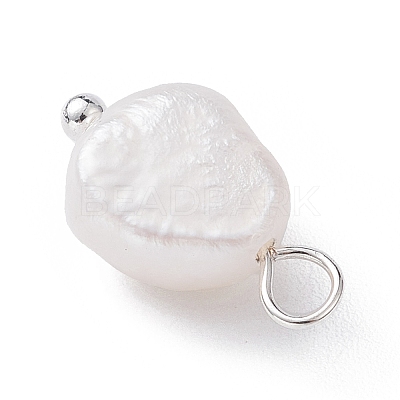 Natural Pearl Potato Charms PALLOY-JF02199-01-1