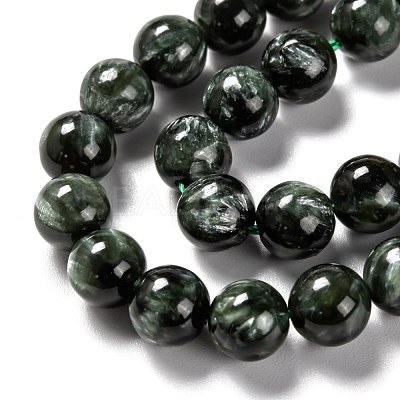 Natural Seraphinite Beads Strands G-E557-22D-1