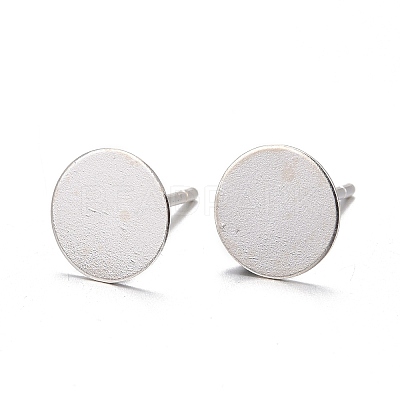 925 Sterling Silver Flat Pad  Stud Earring Findings STER-K167-045F-S-1