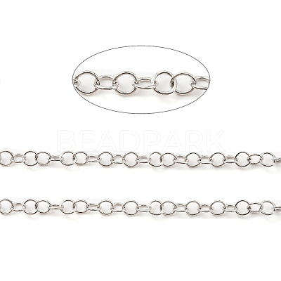 Anti-Tarnish Rhodium Plated 925 Sterling Silver Round Cable Chains STER-F052-10P-1