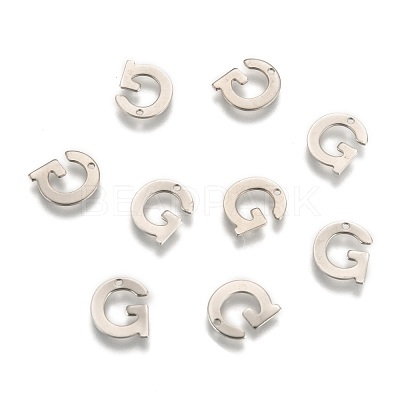 Tarnish Resistant 304 Stainless Steel Letter Charms STAS-O072-G-1
