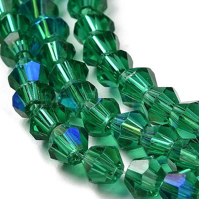 Transparent Electroplate Glass Beads Strands GLAA-F029-4mm-D10-1