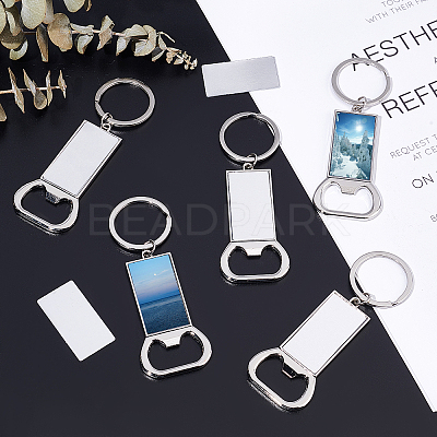 Sublimation Blanks Keychains Zinc Alloy Bottle Opener Blank Key Rings KEYC-PH0001-39P-1