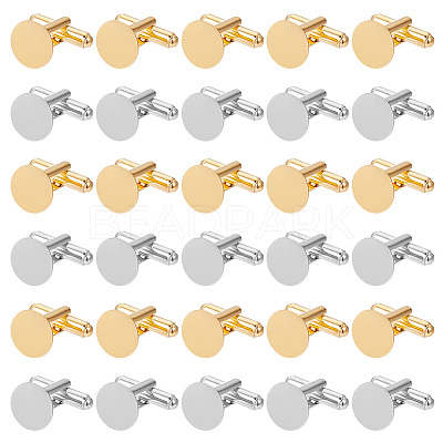 30Pcs 2 Colors Brass Cufflinks for Men FIND-HY0003-47-1