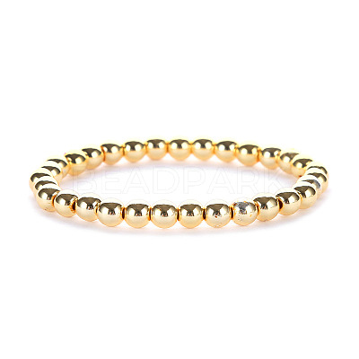 Synthetic Non-magnetic Hematite Beaded Stretch Bracelets for Men Women YP2747-5-1
