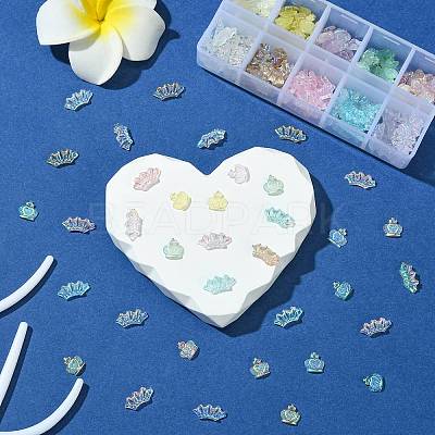200Pcs 10 Colors Crown Resin Cabochons MRMJ-CJ0001-22-1