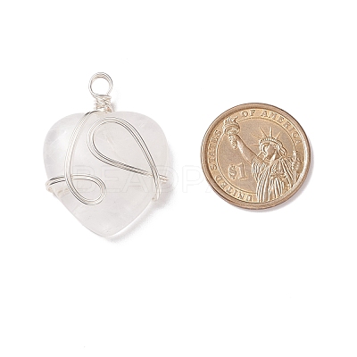 Natural Quartz Crystal Pendants PALLOY-JF01663-06-1