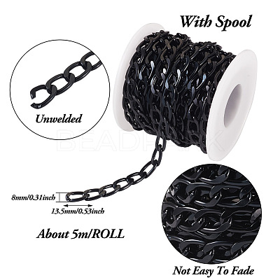 Oval Oxidation Aluminum Curb Chains CHA-TAC0004-01EB-1
