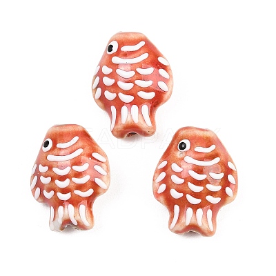 Handmade Porcelain Beads PORC-K010-08-08-1