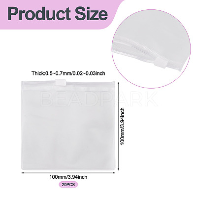 20Pcs Transparent PVC Storage Resealable Bags ABAG-TADJ0001-02-1