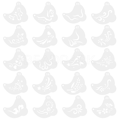 20Pcs PET Tattoo Stencil Templates AJEW-WH20141-12-1