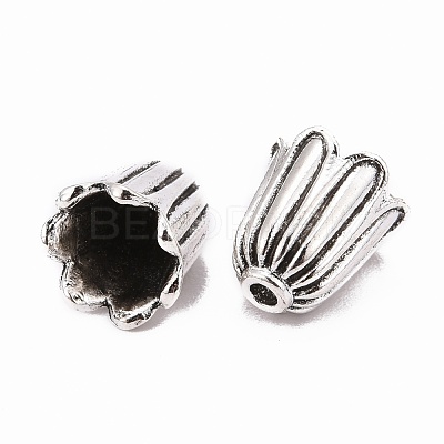 Cadmium Free & Lead Free Antique Silver Tibetan Style Flower Bead Caps X-TIBEB-00864-AS-R-1