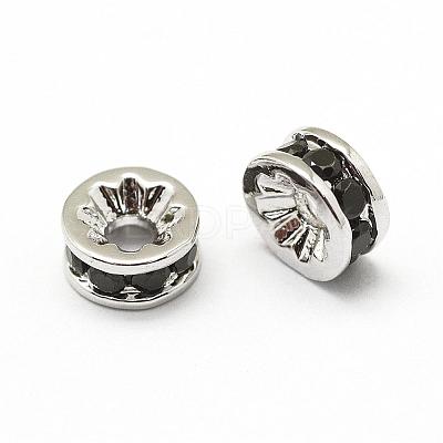 Brass Micro Pave Grade AAA Cubic Zirconia Bead Spacers ZIRC-G100-6mm-61-NR-1