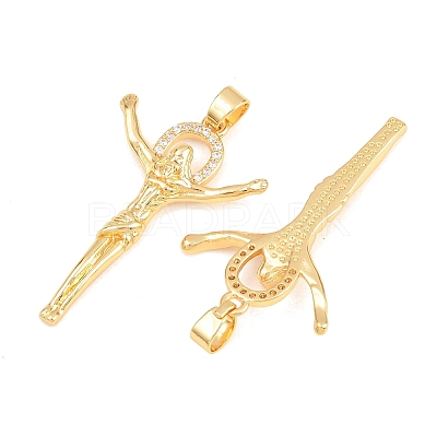 Easter Brass Micro Pave Clear Cubic Zirconia Pendants ZIRC-F148-14J-G-1