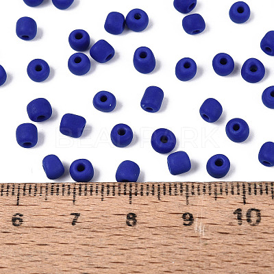 Frosted Opaque 6/0 Glass Seed Beads SEED-R029-4mm-A09-1