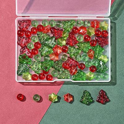 80Pcs 7 Styles Transparent Glass Beads Strands EGLA-FS0001-45-1