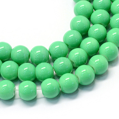 Baking Paint Glass Round Bead Strands DGLA-Q020-8mm-07-1