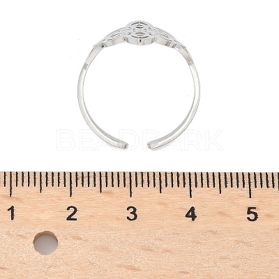 Non-Tarnish 304 Stainless Steel Witch Knot Open Cuff Rings for Women AJEW-U005-01P-1