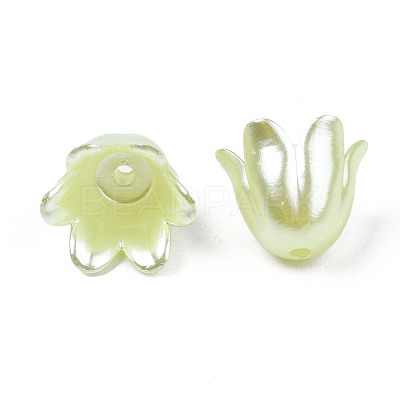 Spray Paint ABS Plastic Imitation Pearl Beads MACR-N013-001E-1