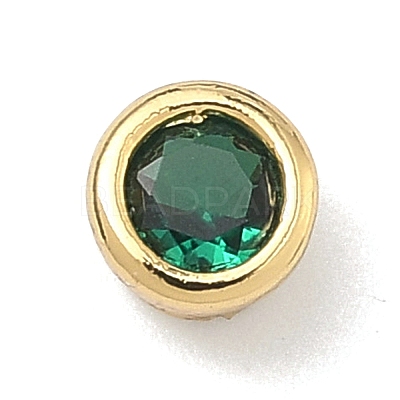 Flat Round Brass Micro Pave Cubic Zirconia Cabochons KK-P345-13G-A07-1
