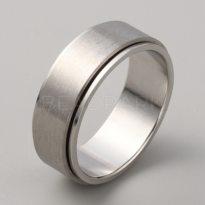 304 Stainless Steel Plain Rotating Finger Ring RJEW-WH0011-10E-P-1