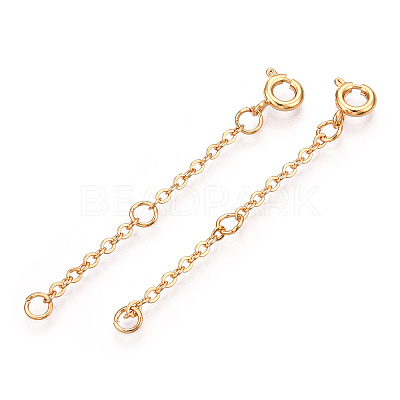 Brass Cable Chain Chain Extender KK-ZX024-36G-B-1