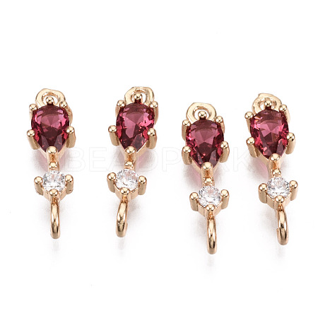 Brass Micro Pave Cubic Zirconia Links Connectors KK-R111-007-A03-1