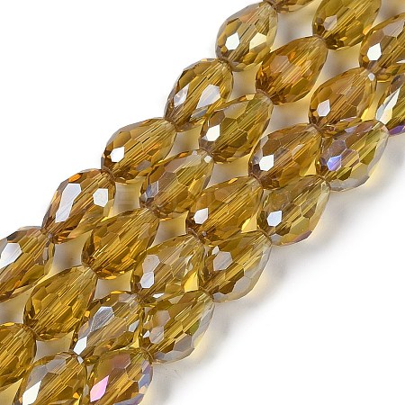 Transparent Electroplate Glass Beads Strands EGLA-N013-T6mm-B08-1