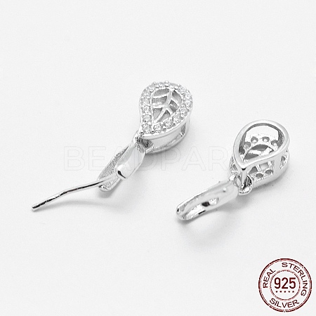 Rhodium Plated 925 Sterling Silver Pendant Bails STER-E050-50P-1