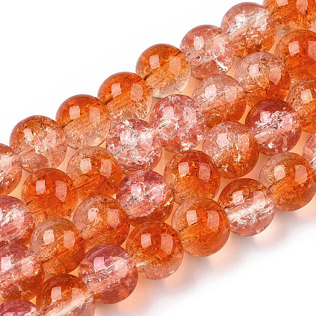 Transparent Crackle Baking Paint Glass Beads Strands DGLA-T003-01C-11-1