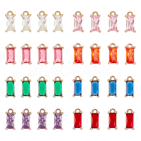 32Pcs 8 Colors Transparent Glass Charms GLAA-PH0001-22-1